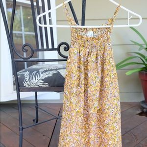 Yellow Flower Patterned Halter Tank Top